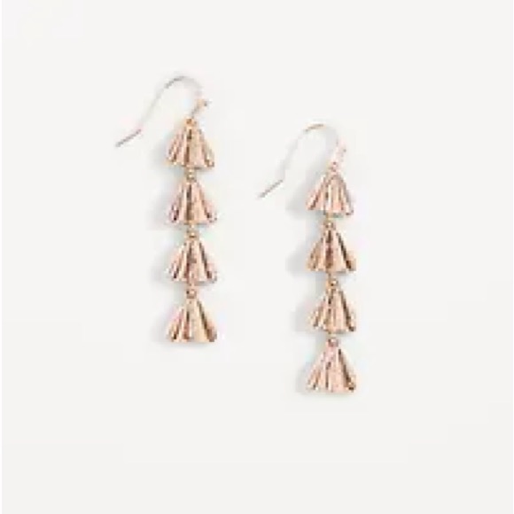 NWT Old Navy Gold-Toned Leaf Drop Earrings for Women - Picture 1 of 2